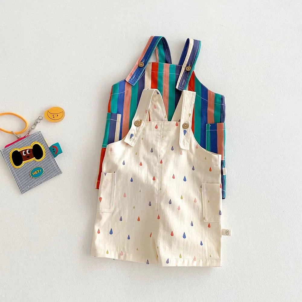 Kids Polka Dot Striped Spring Overalls Jumpsuit