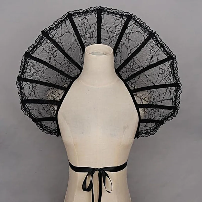 Gothic Stand Lace Round Lace Cone Elizabethan Collar Costume