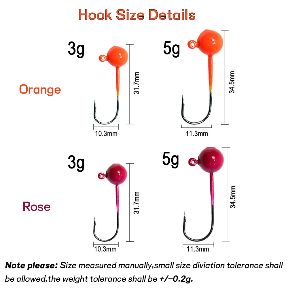 WIFREO 4pcs Weighted Metal Jig Hook Bugger Bait Mini Marabou Crappie Jig Pan Fish Ice Fly Winter Ice Fishing Lure Fast Sink