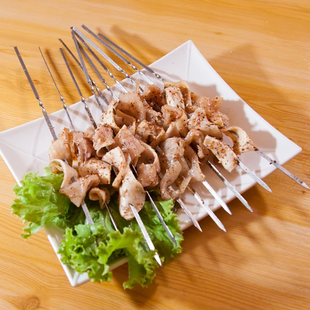 50Db Rozsdamentes Acél Grillező Nyárs Újrafelhasználható Lapos Bbq Tűskála A Barbecue Partihoz - Image 2