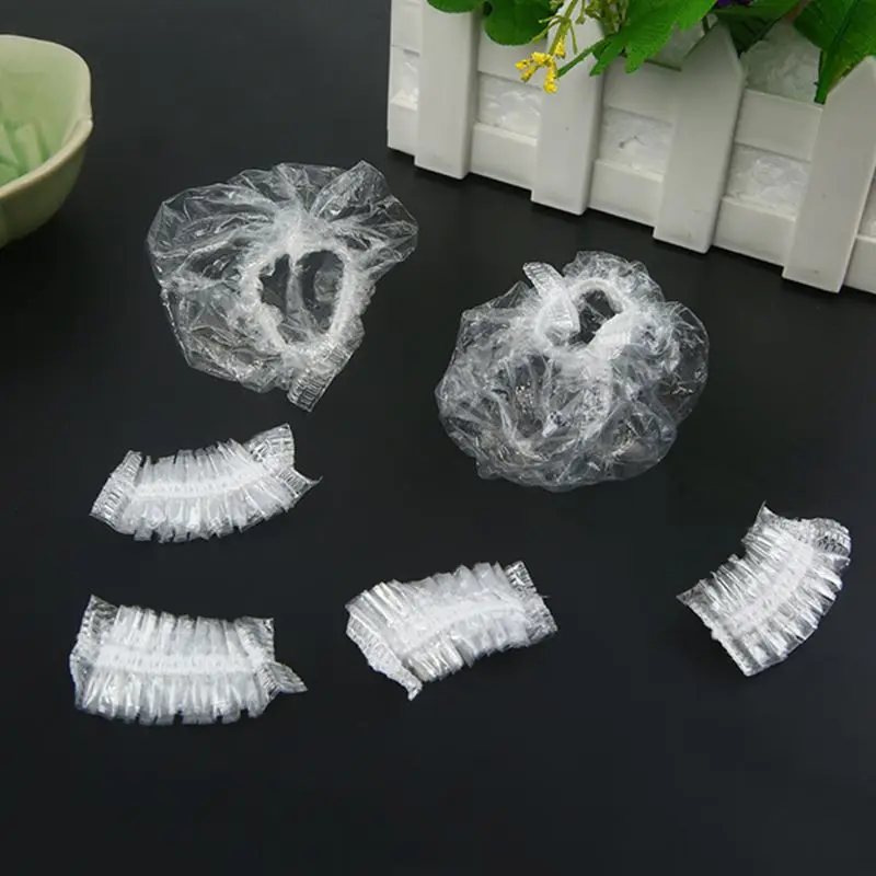 100Pcs Thickened Disposable Plastic Waterproof Ear Protector Cover Salon