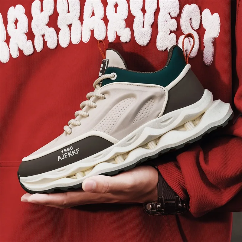 PARZIVAL Men Sneakers Air Cushion Runner Trainers Vulcanized Breathable Outdoor Sports Running Sneakers Tenis Masculino