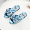 Children's Slippers Summer New Simple Elsa Princess Girls' Home Indoor And Outdoor Rhinestone Flat Shoes 3