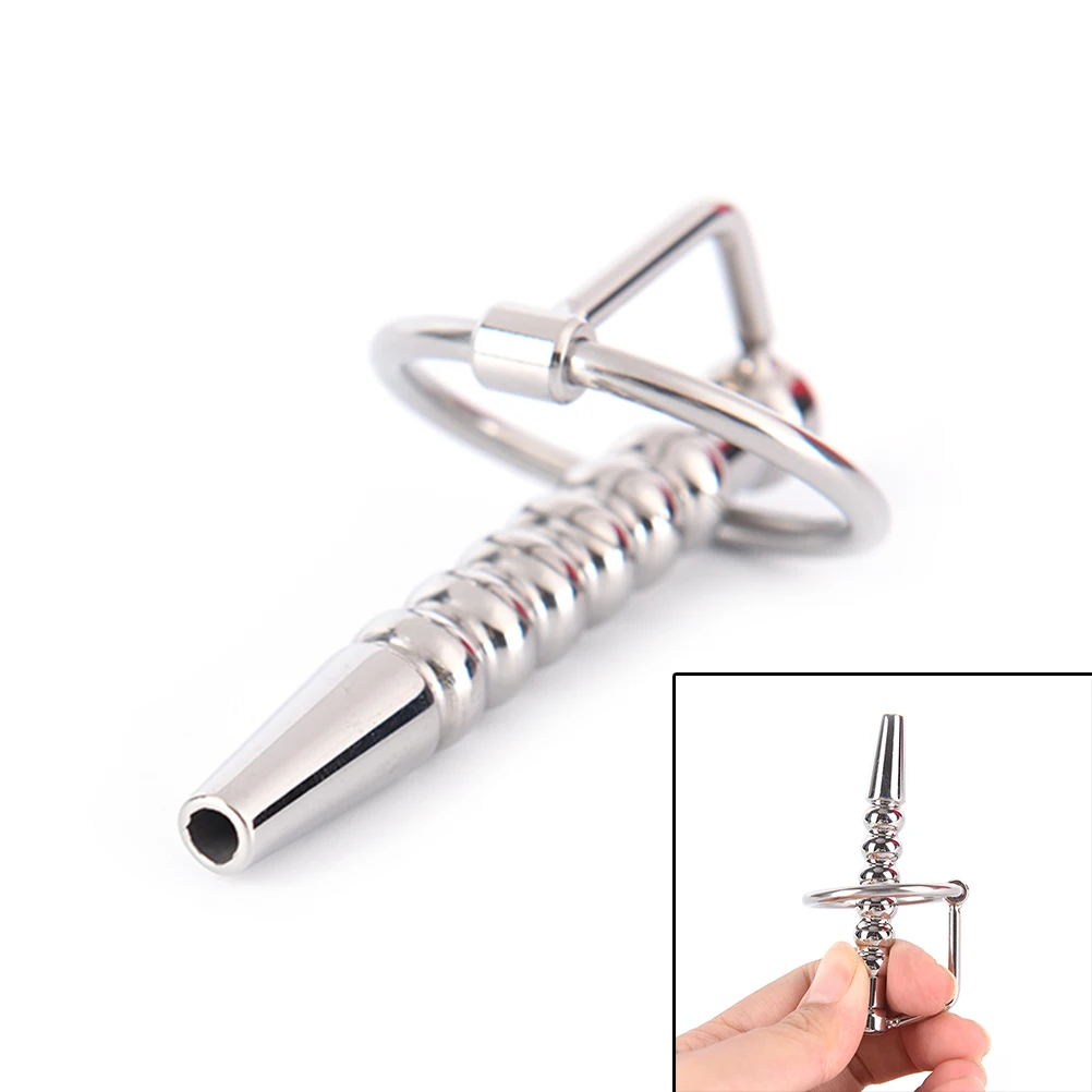 1PC Stainless Steel Gaysex Urethral Stimulator Dilators Sounding Penis Plug With Glans Rings Sounds Catheters Men's Masturbator penis sex toys