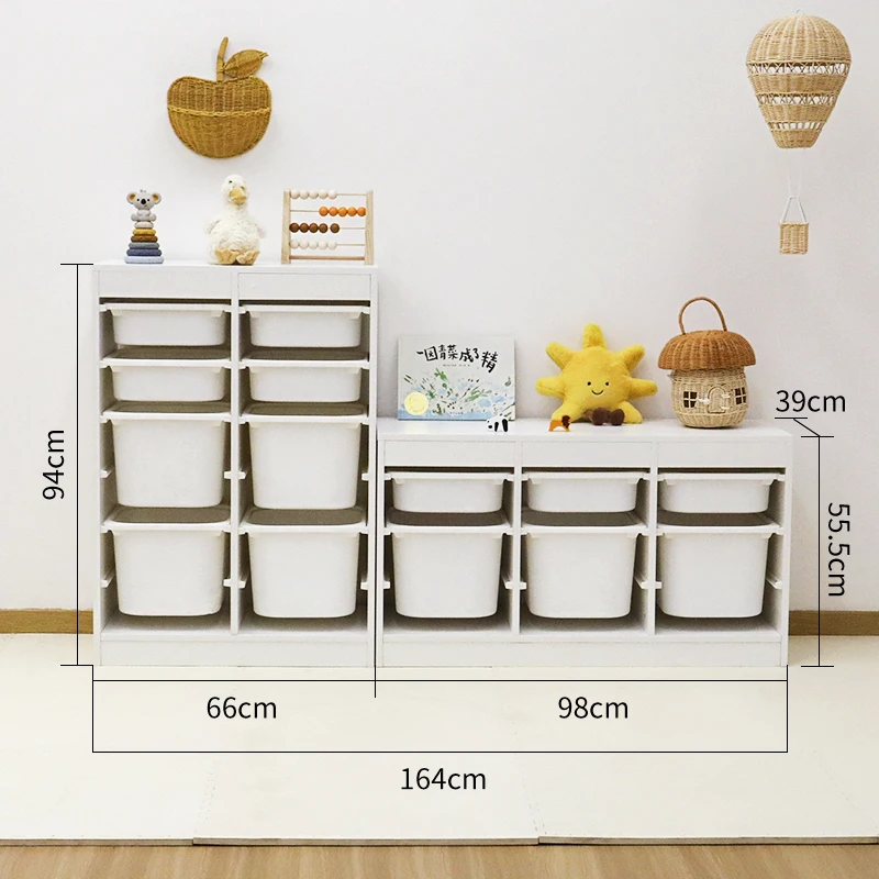 Multifunction White Storage Drawer Cabinet Sets For Bedroom Children Toy Books Storage Wood Furniture 3Layers