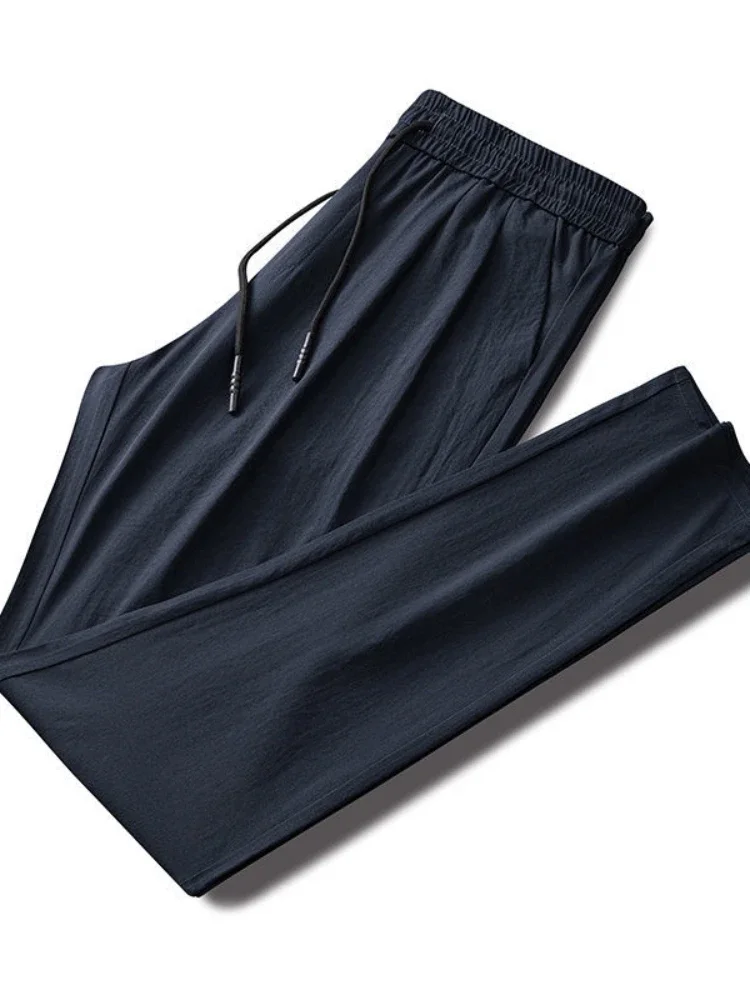Ice Silk Pants Men's Summer Ultra-thin Cooling Quick-drying Sports Casual Pants Loose Air Conditioning