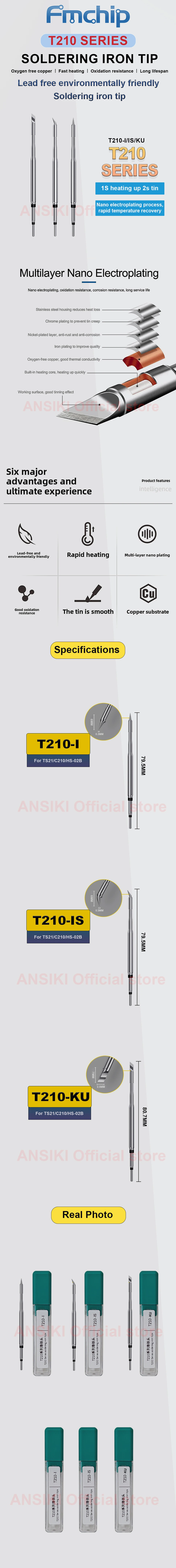 Super Fine Series Soldering iron Tip T210/T245 optional for T80 T90 HS02 Solderi