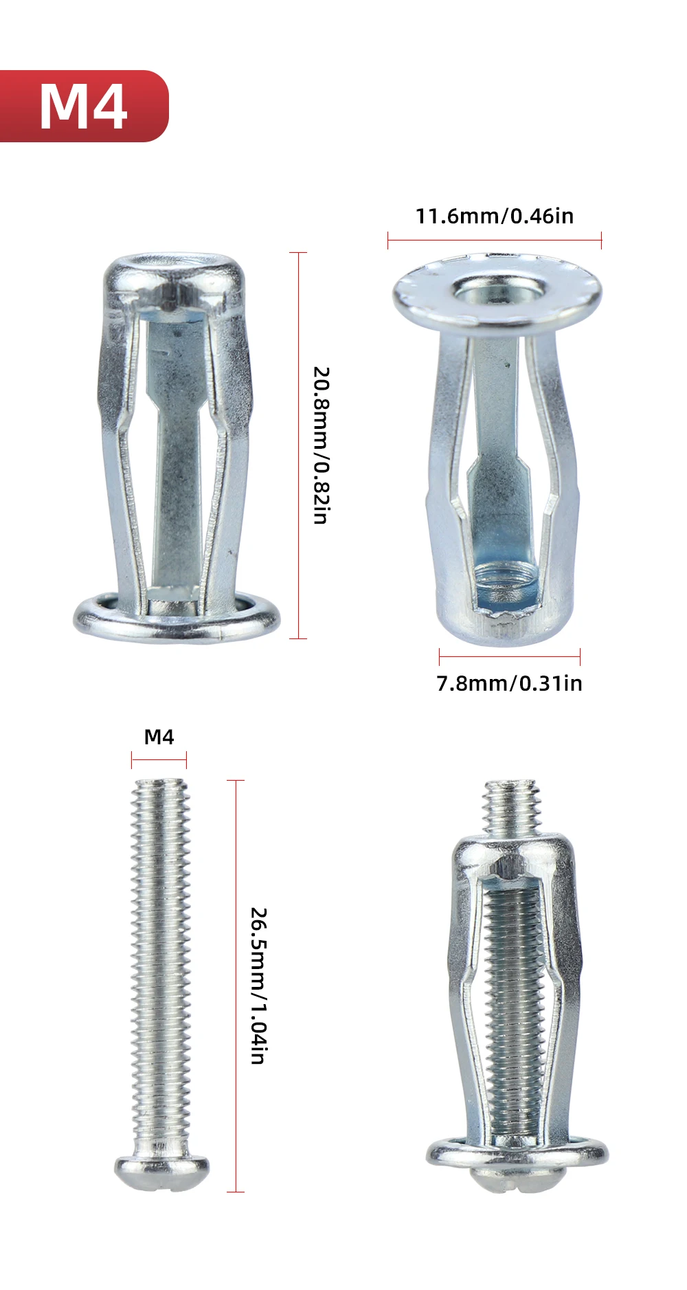 Hifeson 20 stücke m4 m5 m6 m8 Blütenblatt Nieten Mutter Auto  