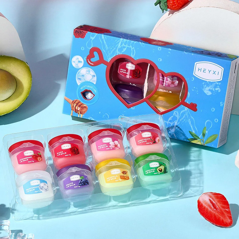4/6/8pcs Fruit Series Lip Balm Set Sleeping Lip Mask Moisturizing