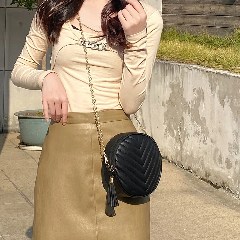 2022 New Round Bag Girls Crossbody Bag Fashion Women 'S Bag Purses Crossbody Bags For Women