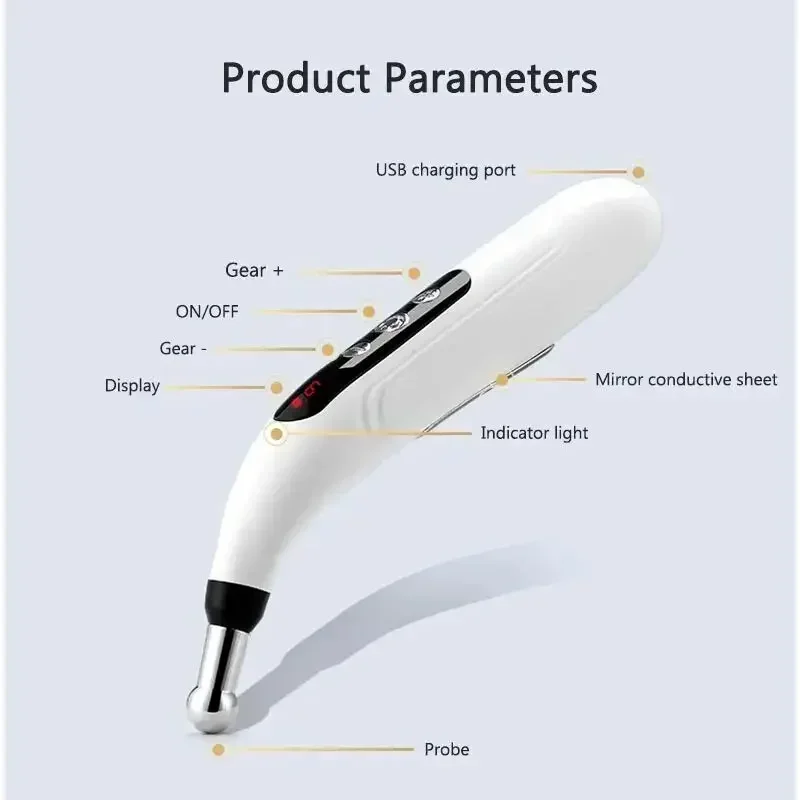 Electric Acupuncture Point Massage Pen Therapy Electronic Meridian Energy Pen Pain Relief Laser Head Back Neck Leg Body Massager
