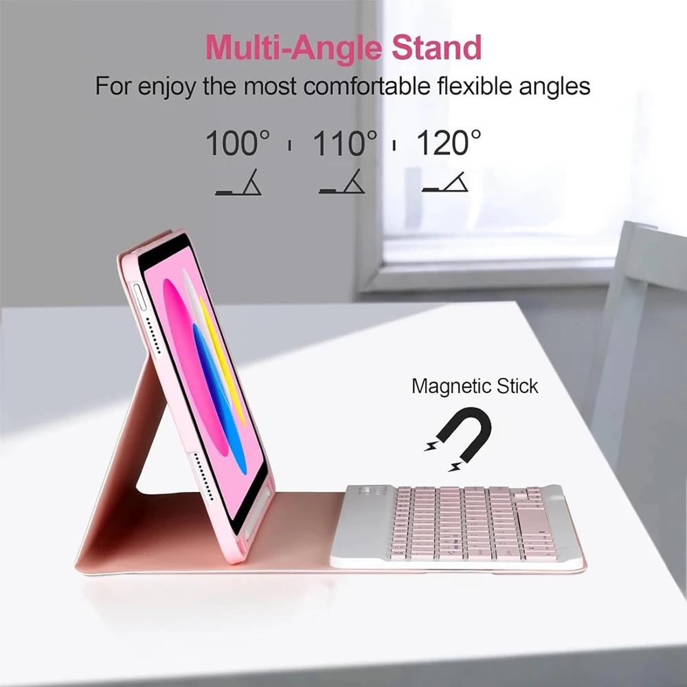 iPad Case with Detachable Bluetooth Keyboard and Mouse Combo