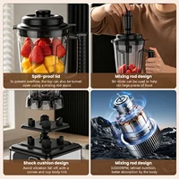 Blender 3 en 1, 4L, 1000W, robot culinaire, mixeur pour smoothies, hachoir à viande, moulin à café et à épices, appareil de cuisine 3