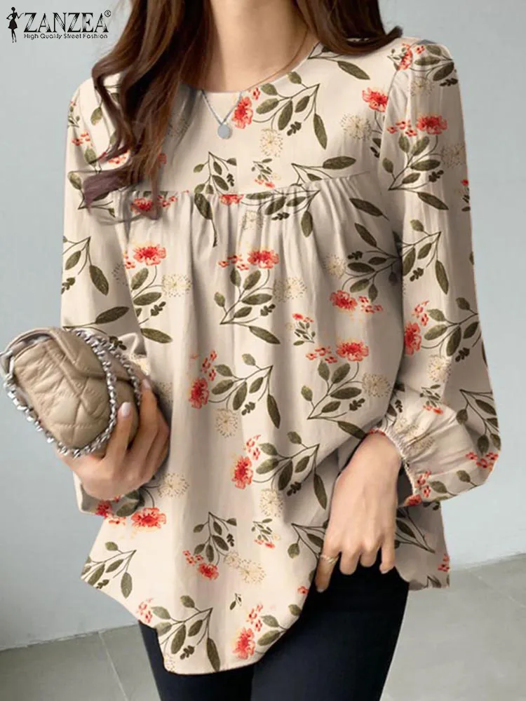 

2023 ZANZEA Women Elegant Autumn Long Sleeve Floral Printed Blouse Casual Bohemian OL Work Blusas Party Tops Tunic Holiday Shirt