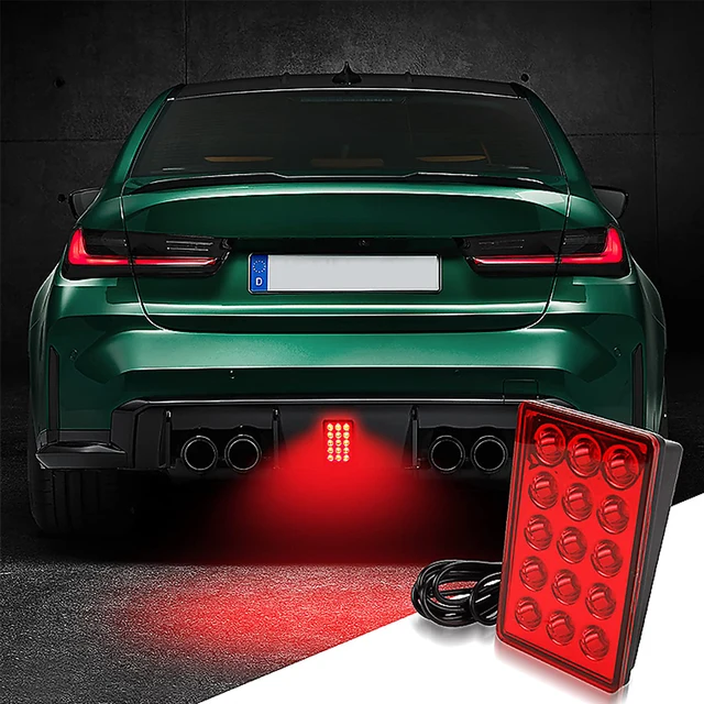 F1 Style Led Brake Pilot Lights 12V 15led Rear Tail Lights Auto Flash Warning Reverse Stop Safety Signal Lamps For Car SUV Moto