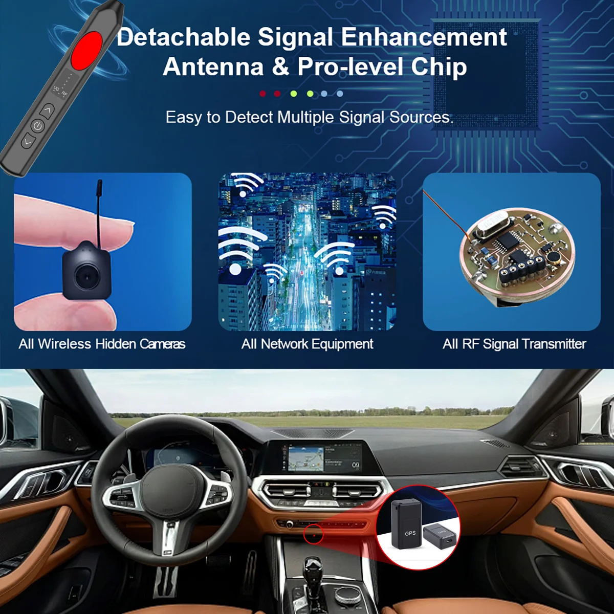Intelligent Camera Detector Anti-scandid Camera Detector, Hotel Conference Room Vehicle Detector,signal Positioning Buzzer Alarm