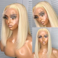 Perruque Bob Blonde 613 en Cheveux Humains, Perruque Courte Droite Bob 13x4 Lace Front Pré-Plucked avec Baby Hair, Perruque Frontale 613 Lace 200% 3