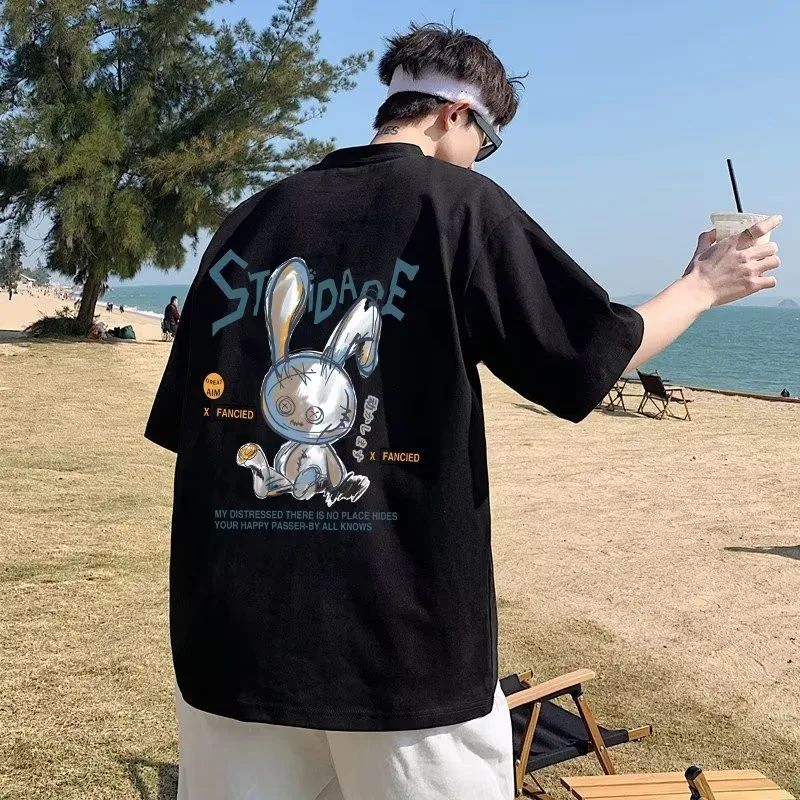 8XL Men Oversize Korean Loose American Love Puppet Rabbit