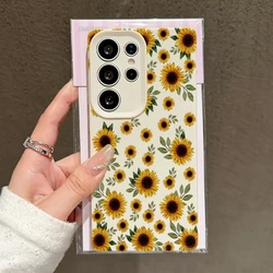 Yellow Sunflower Art Pattern Shockproof Phone Case - Soft Protective Cover - Galaxy S23 Ultra (1)