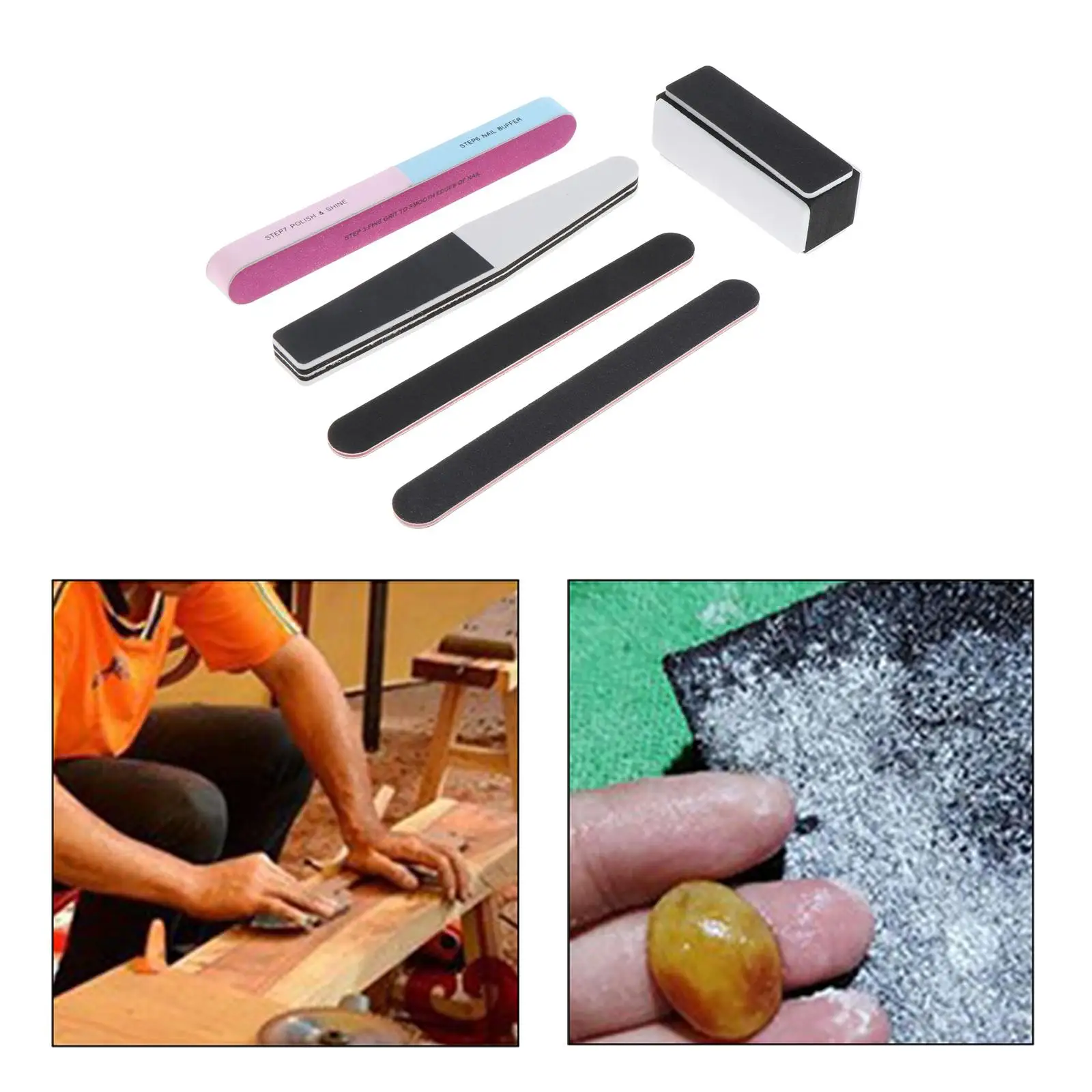 5 Types DIY Hobby Model Tools Sanding Finishing Nail Files Sticks Block Polish Tool Kit