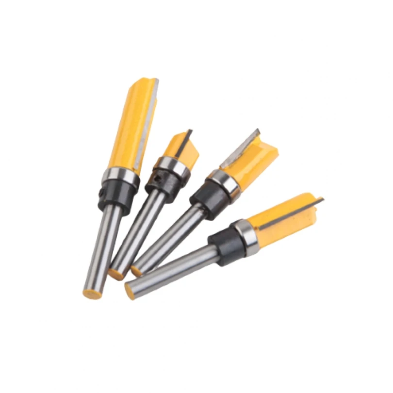4pcs Straight Wood Milling Cutters For Woodworking Tool 1/4 Inch Shank Lengthened Trimming Cutter Prevent Tearing