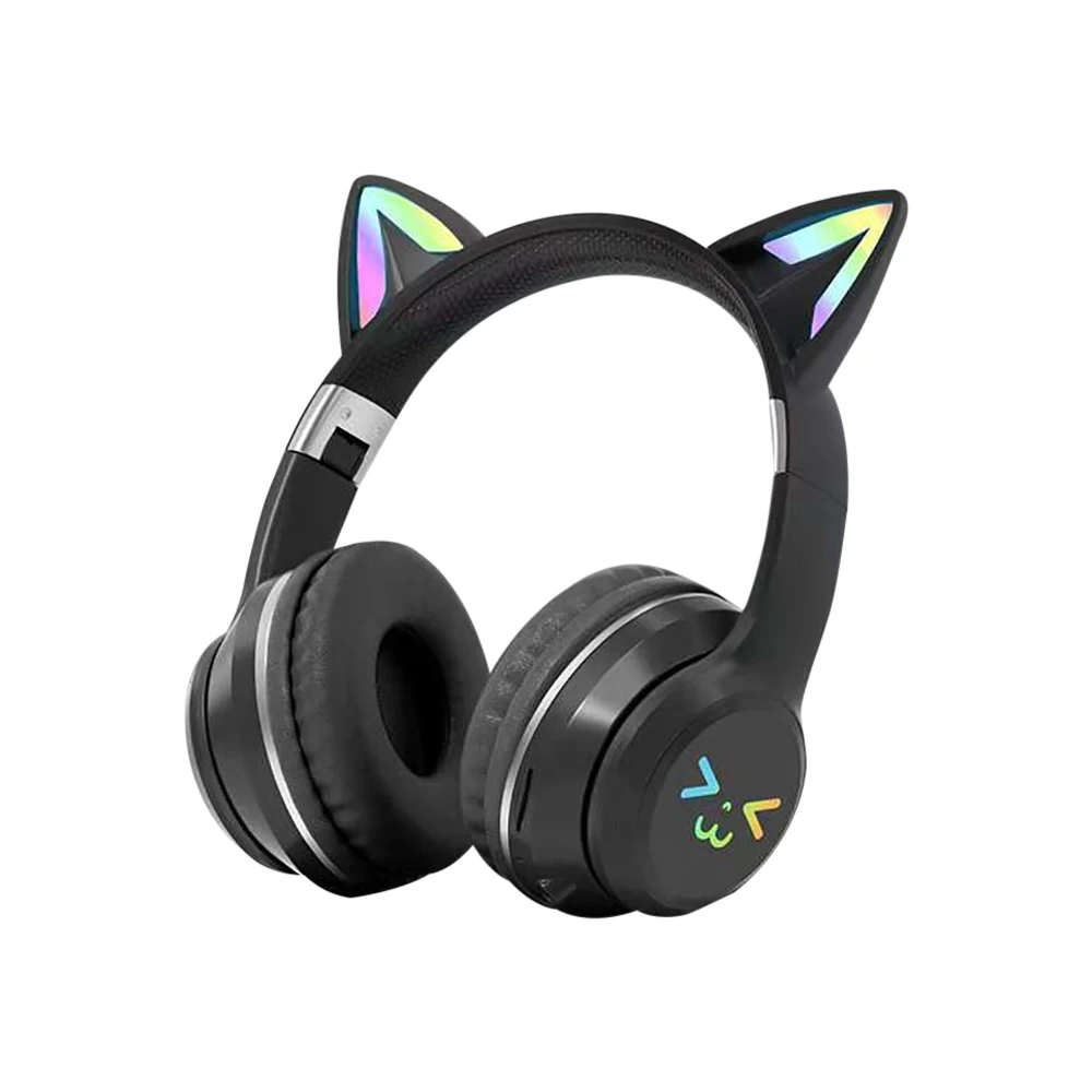 Gradient wireless Headphones RGB cute cat ear Bluetooth Earphones with microphone Stereo Music Game Earphone Girls Kids Gifts 3