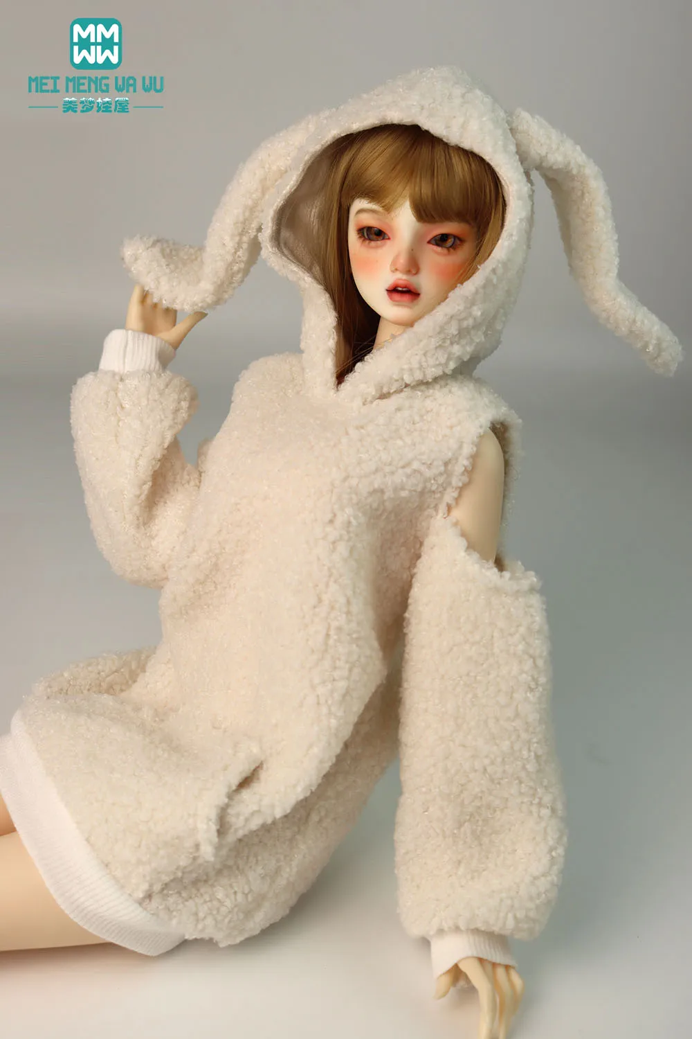 

Clothes for doll Fashion Sherpa Sweatshirt White Pink Brown Grey For 58-60cm 1/3 BJD DD SD Toys Ball Joint Doll Accessor