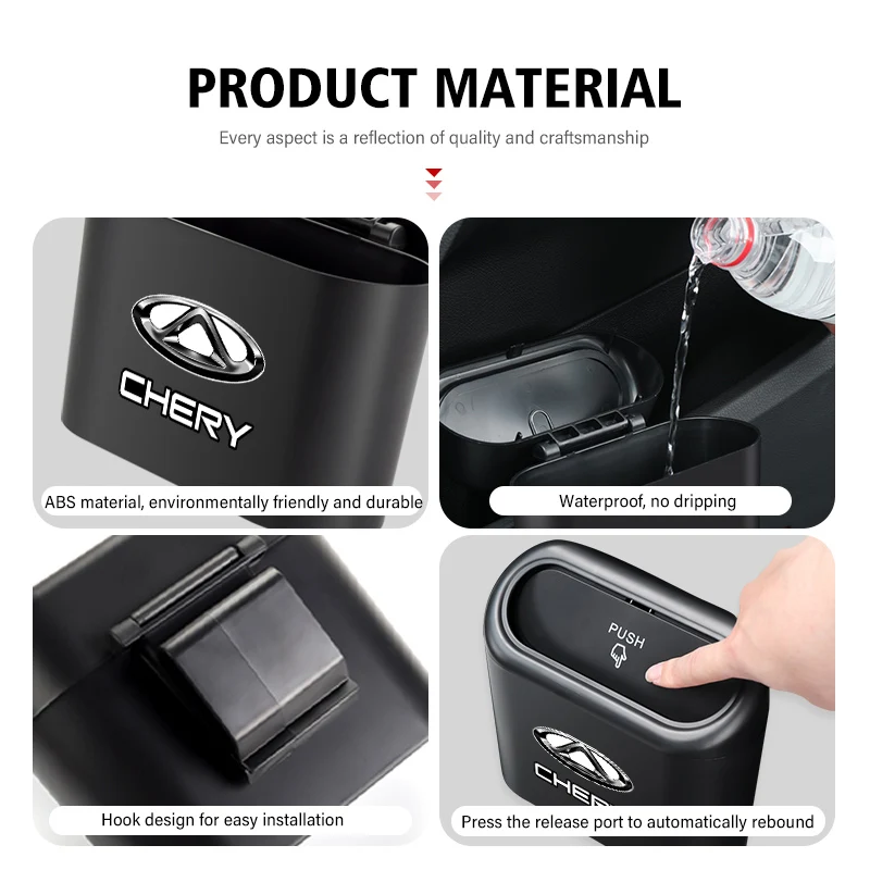 Hanging Car Trash Can Garbage Dust Case Storage Pressing Bin For Chery PRO 8 5X Amulet M11 Eastar Elara IQ Arrizo 2 7 Pro