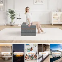 Складной матрас Vesgantti, складной матрас из гелевой пены с эффектом памяти размером 15 и 8 см, складной в три раза для путешествий, кемпинга, гостевой кровати — изображение 6