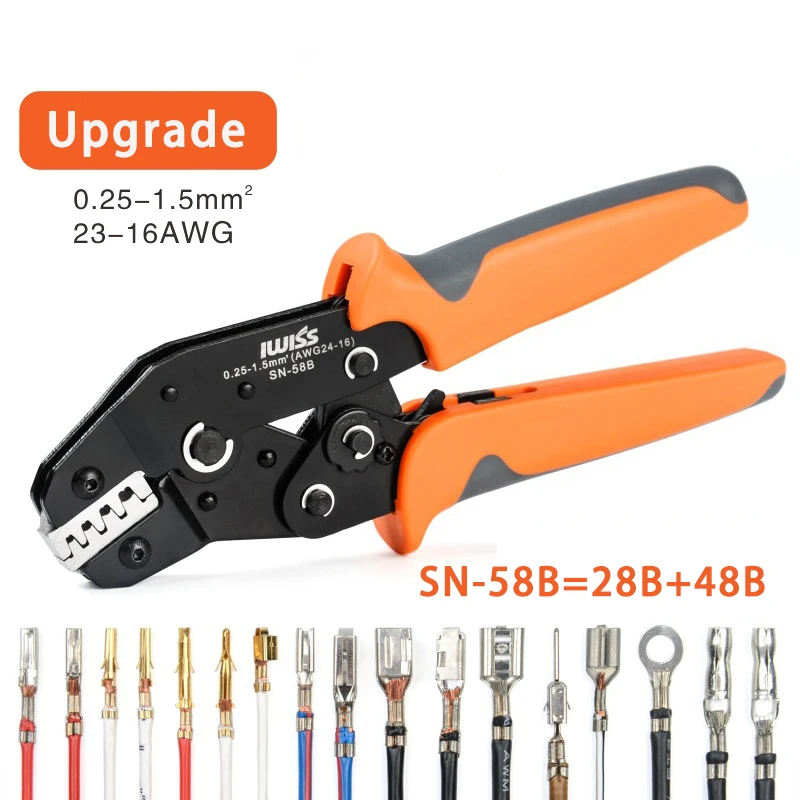 SN-58B EDM Crimper Plier Suitable For Dupont 2.54/2.8/3.96/4.8/6.3 Plug Spring Terminal Crimping Pliers Multitool Wire Stripper 4