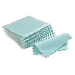 50 - Piece Set of Soft Polishing Cloths for Jewelry Care and Cleaning (8x8cm Blue)
