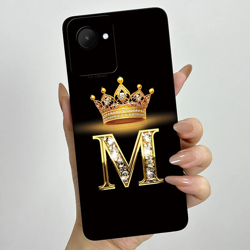 Crown Letters Soft Case with Camera Protection - Stylish Back Cover