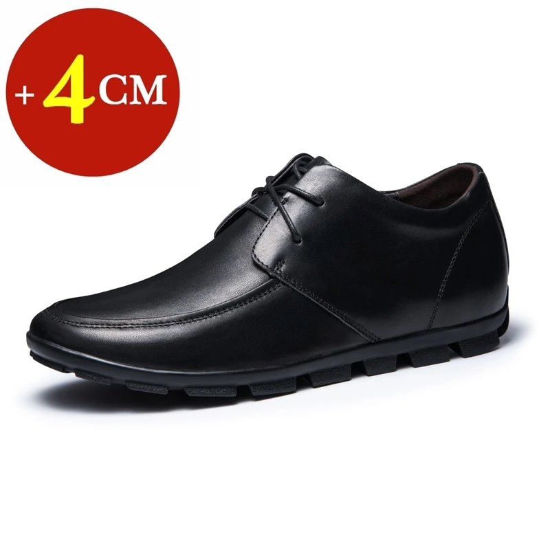 

Casual Cow Leather Sneakers 4cm Heightening Elevator Shoes Business Formal Leather Shoes Lofers Man Elevator Shoes for Men