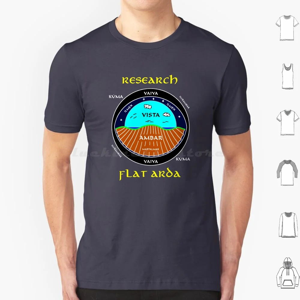 Ricerca Piatta Arda! Colore Sulla Maglietta Scura 6Xl Cotton Cool Tee Research Flat Arda Flat Arda Flat Earth Silmarillion Elf Elfi