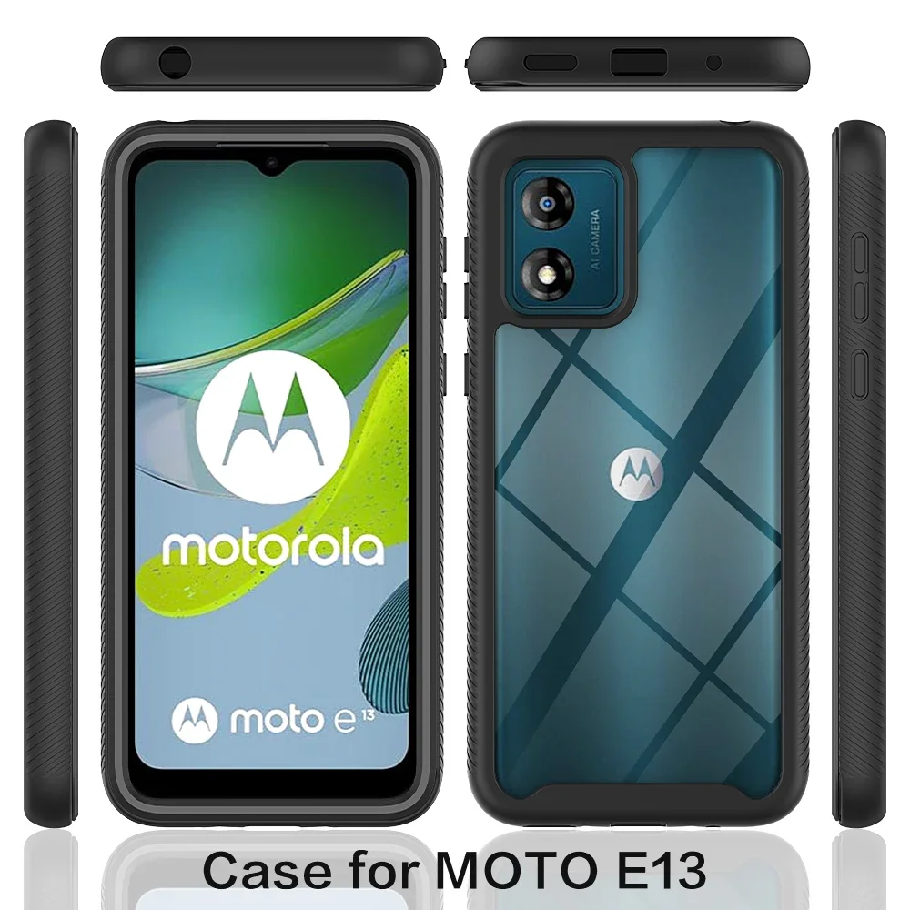 Hybrid Rugged Armor Shockproof Case For Motorola Moto E13 E32 G13 G23 G53 G22 G32 G52 G82 5G TPU Frame Hard Plastic Back Cover — view 6