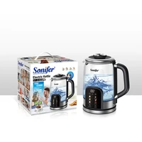 Bouilloire électrique en verre Sonifer 1,7 L, bouilloire à thé avec contrôle numérique de la température, chauffage à 6 étages, garde au chaud, ébullition rapide 2200 W 5