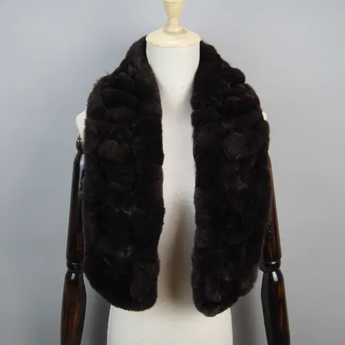 2026 New Arrivals Women Real Rex Rabbit Fur Scarf Lady Fashion Knitted Warm Soft Winter 100% Natural Real Rex Rabbit Fur Muffler - Image 24