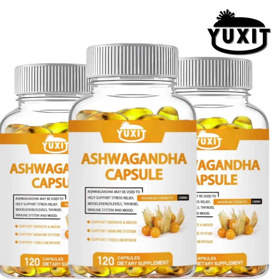 Ashwagandha Supplement Energy Booster YUXIT Ashwagandha Extra Capsule Energy Endurance Supplements Brain&Memory Relief Stress Deep Sleep Vegetarian Adult