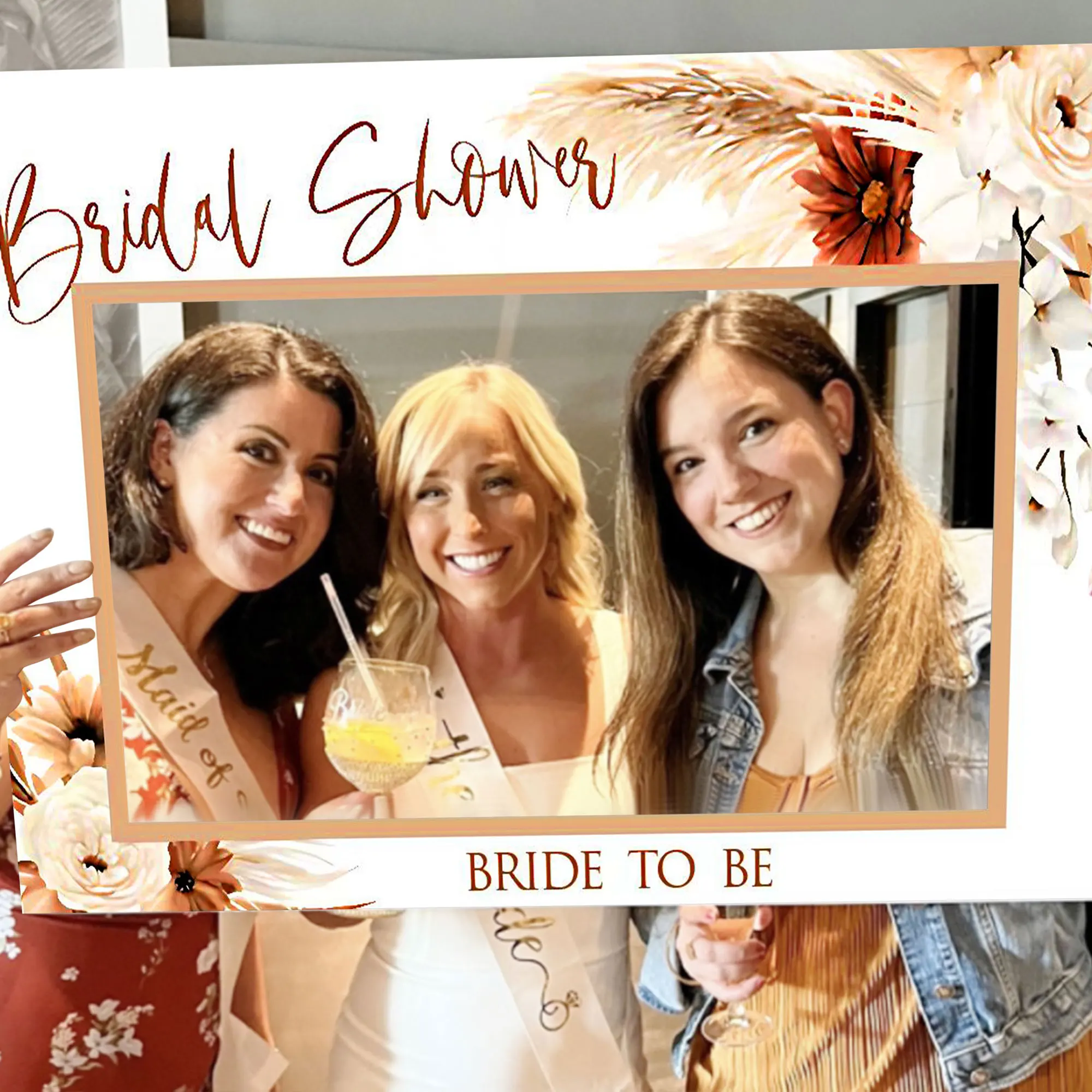 LaVenty Boho Bachelorette Party Decorations Party Supplies Floral Bridal Shower Photo Booth Props Frame