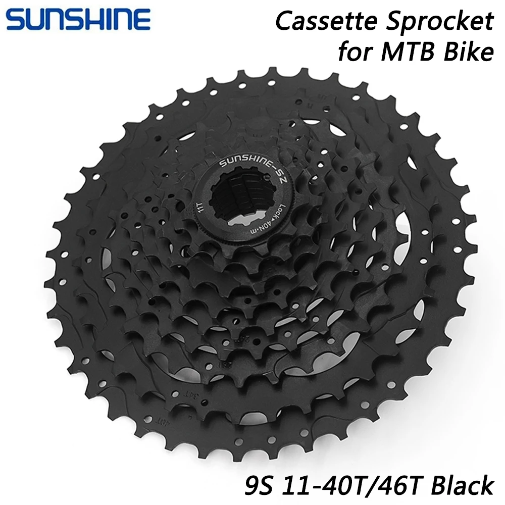 Pignone A Cassetta Nero Sunshine 9 Speed Per Mtb Bike 11-40T 11-46T Bicicletta Da Montagna A Ruota Libera Per Shimano Sram