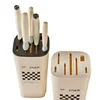 Cream-Style Kitchen Storage Rack: Multi-Functional Knife Holder with Drainage for Utensils and Knives 5