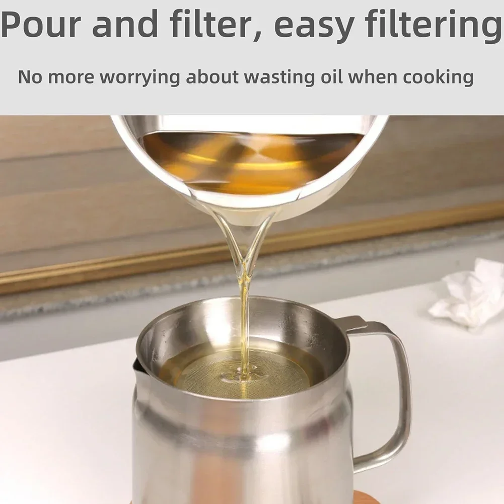 1pcs 304 Stainless Steel Oil Filter Kettle Small Frying Pan With Frying Net Kitchen Tools Gadgets Cooking Tool