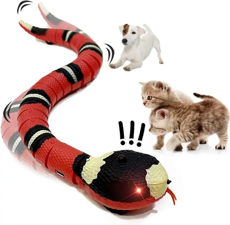 

Automatically Sense Obstacles And Escape, Realistic S-Shaped Moving Electro-Smart Sensing Snake Toy Pet Kitten Toys Accessories