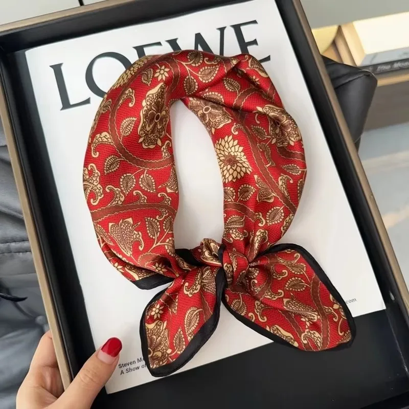 100% Natural Silk Square Scarf Women Hairband Neckerchief Wrap