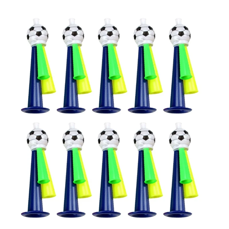 

10Pcs Sports Game Trumpet Toys Three Tone Vuvuzela Stadium Horns Soccer Fans Noise Maker Cheering Props For Football