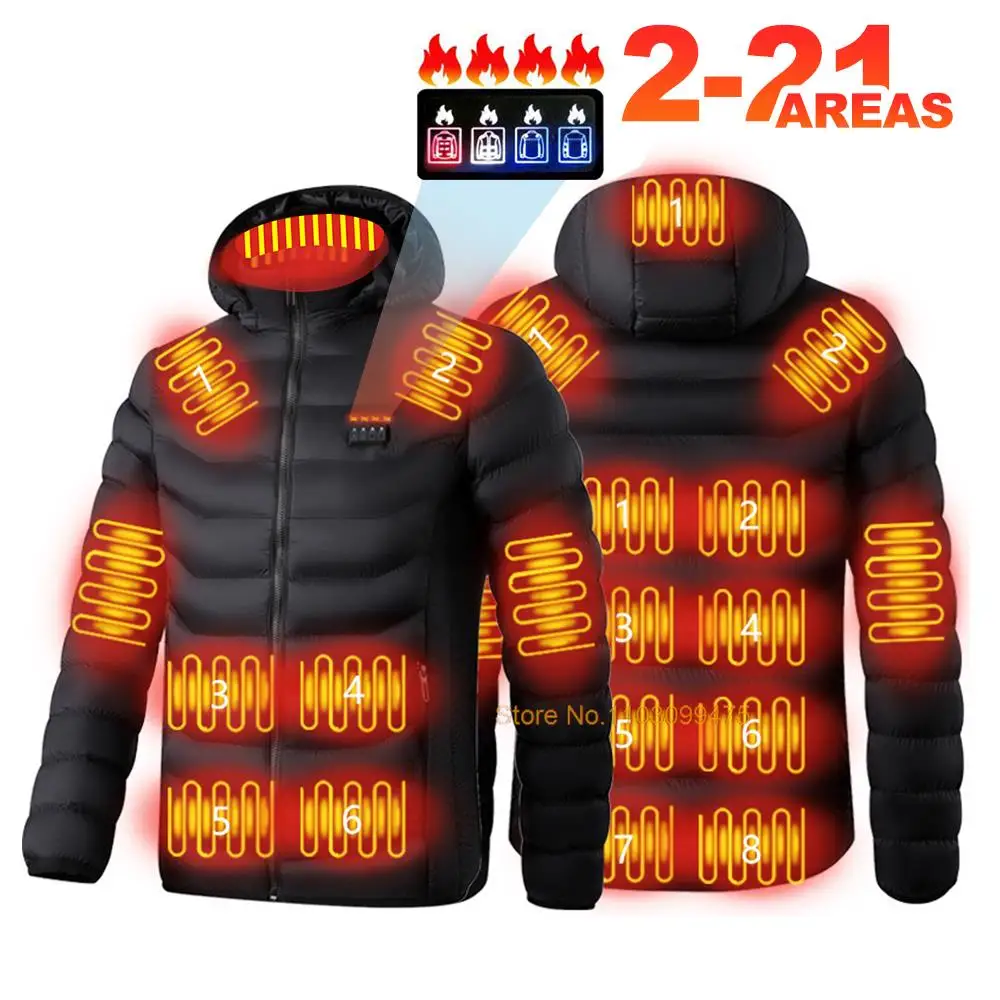 

Heated Jacket 2-21Areas Winter Jacket Men Women Skiing Suites Thermal Underwear Heated Clothing Coats Camping Hiking Jackets