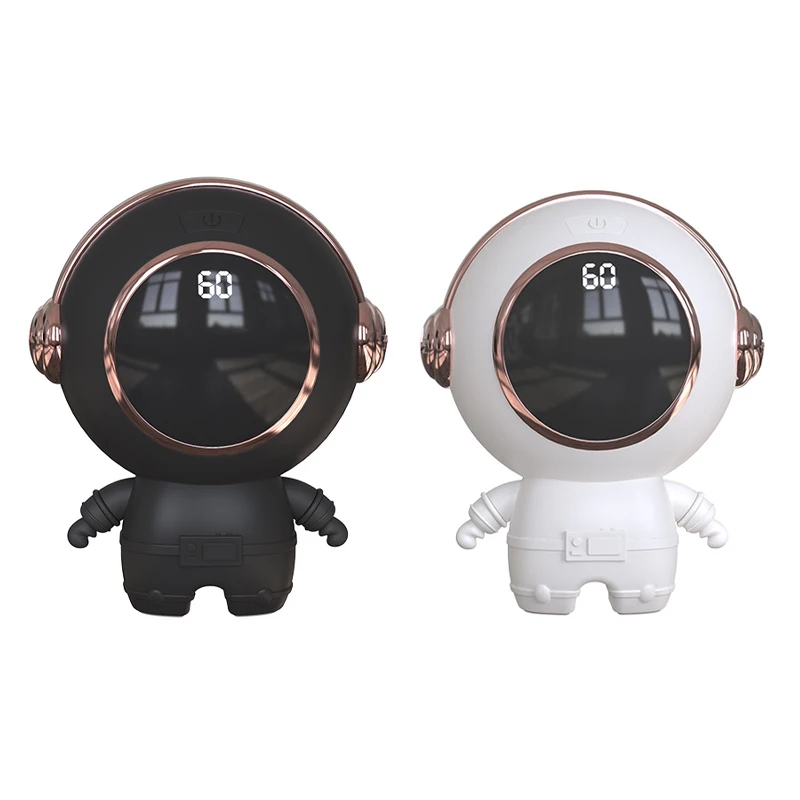 

2 In 1 Mini Astronaut Handwarmer Rechargeable Power Bank Pocket Warmer Heater Digital Handy Warmer Heater Quick Heat Winter Gift