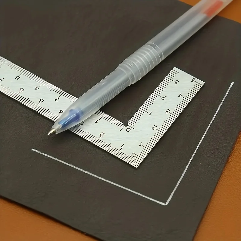 Mini stainless steel L-shaped double-sided precision scale high-precision measuring tool for leather design and metal materi