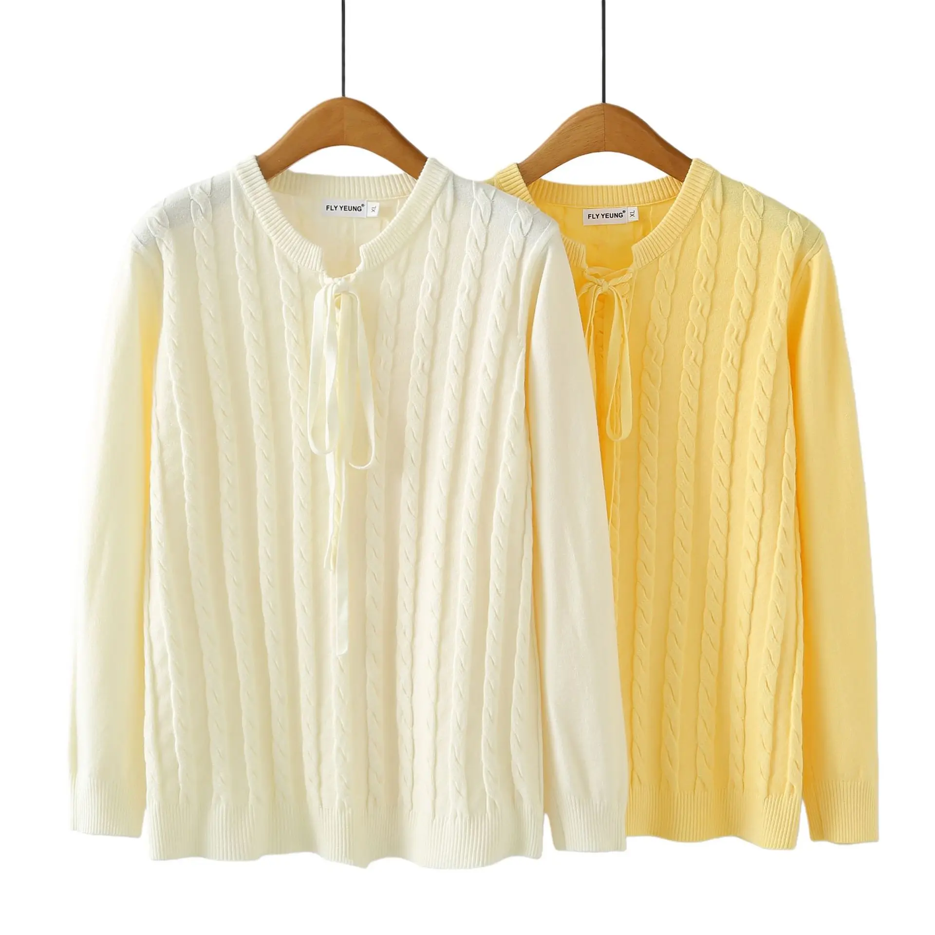 XXXL Fashion Plus Size Woman Clothing Sweaters New Autumn And Winter Elegant Fresh Twist lace-up Knit Base Jersey 5036