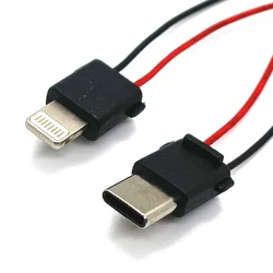 1pcs 2Pin Solder type IOS USB male plug For iphone Type-C with chip board connector DIY Charging line plug cable adapter parts